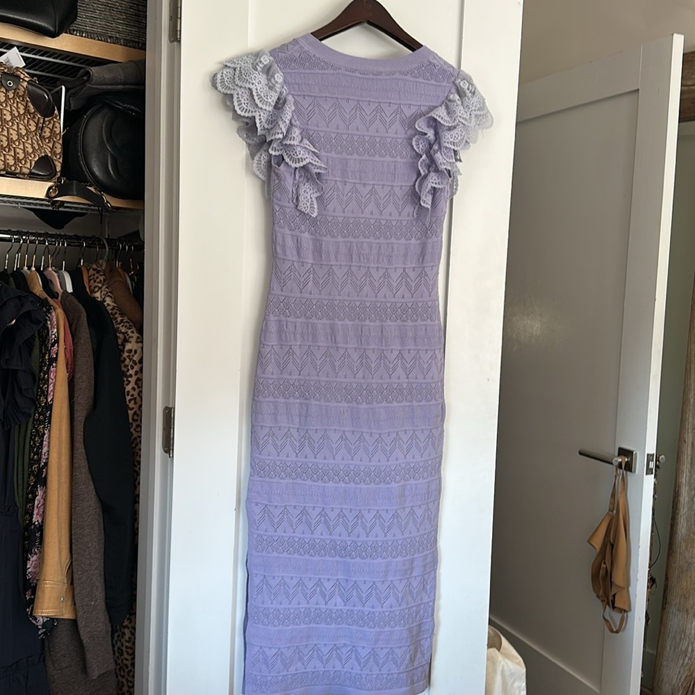 Milly Lace Flutter Sleeve Knit Midi Dress - Picture 7 of 7